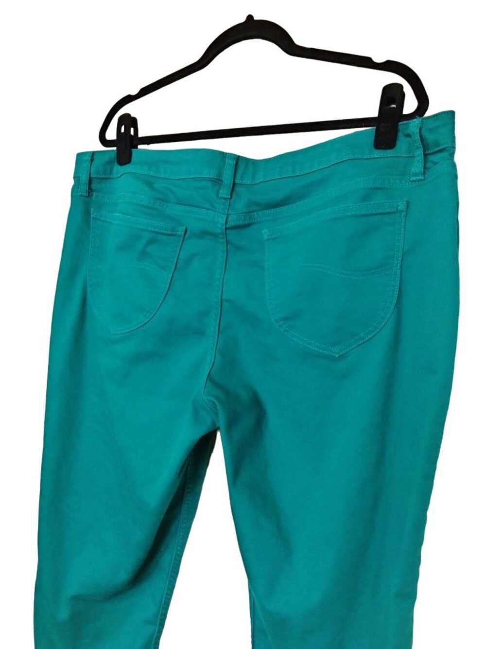 Lee Plus Size 20 Capri Pants Midrise Vibrant Teal Stretch Cropped Comfortable - Picture 5 of 8